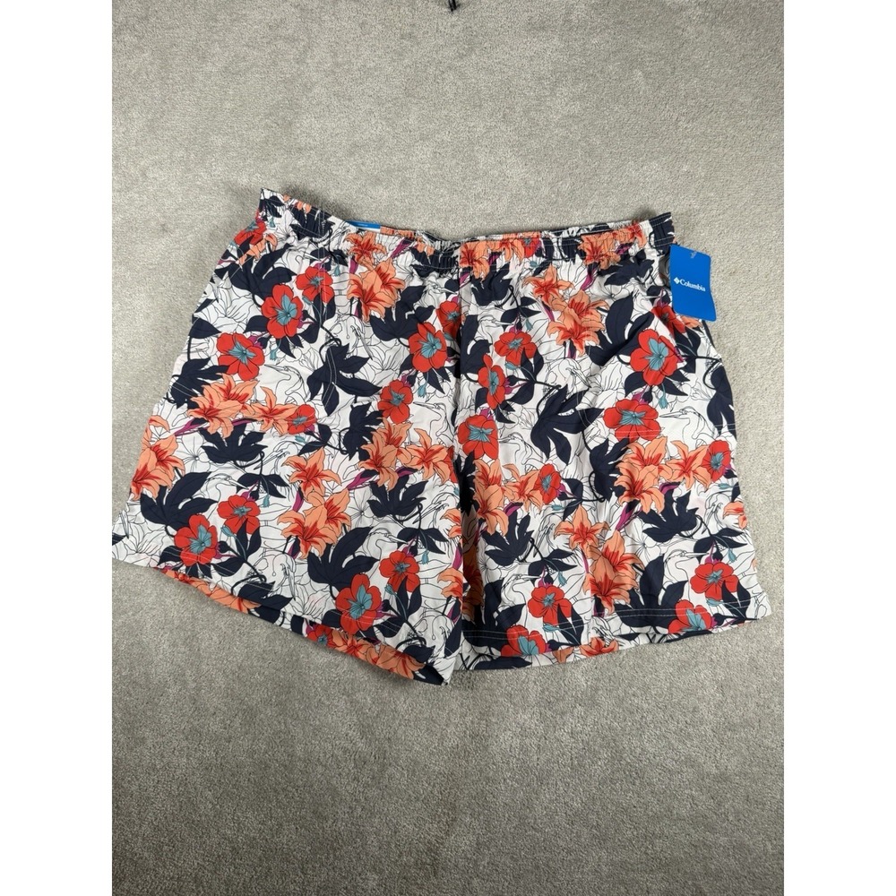 NWT COLUMBIA Women's Plus Shorts Multicolor Floral Print Elastic Waist.Size 3X